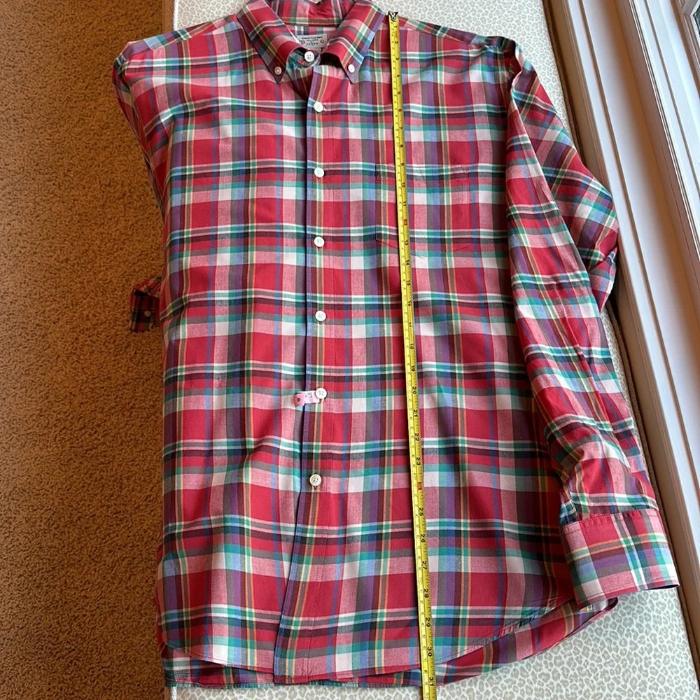 J. Crew Summer Plaid Long Sleeve Button Down Shirt L